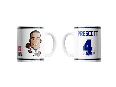 NFL Dallas Cowboys Dak Prescott Kaffeetasse Tasse Mug 15oz 450ml Player Emoji