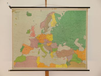 Europa Staaten politisch 1960 Schulwandkarte Wandkarte 139x113cm