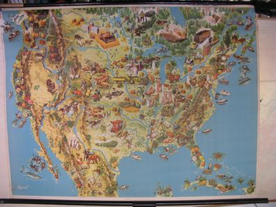 Vereingte Staaten USA Landwirtschaft Forstwirtschaft 1960 Bildkarte 120x92cm