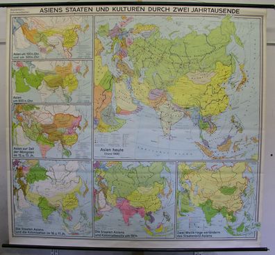 Schulwandkarte map Asien Asia Kultur historisch history Wandkarte 210x194 Karte