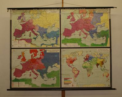 Schulwandkarte Christentum Weltkarte Jesu Christus 205x162 1955 Christianity map