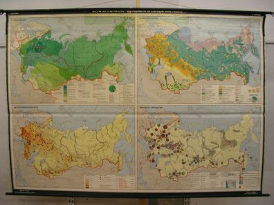 Schulwandkarte Karte Wandkarte map Weltmacht Russland Europa Asien 245x173