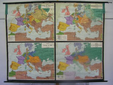 Schulwandkarte map Bildung Europäischer Staaten Europe ab 16. Jh 204x161 Karte