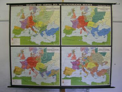 Schulwandkarte map Bildung Verfall des Reiches 4,5Mio 204x163c Wandkarte Karte