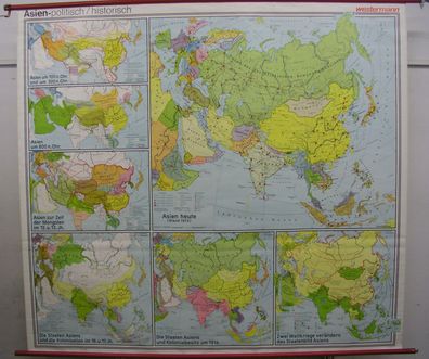 Schulwandkarte map Asien Asia Kultur historisch history Wandkarte 211x190 Karte