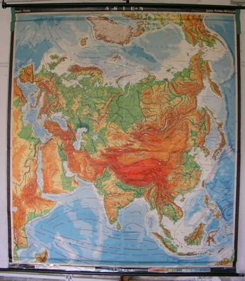 Schulwandkarte map Asien Asia China Indien Thailand Wandkarte 1971 198x226 JPD