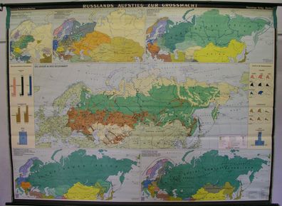 Schulwandkarte map Russland Aufstieg zur Grossmacht Krim Ukraine ca60 255x189cm