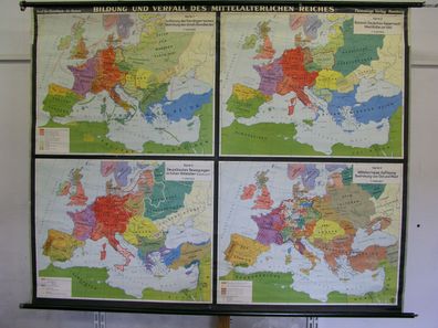 Schulwandkarte map Bildung Verfall des Reiches 4,5Mio 205x163c Wandkarte Karte
