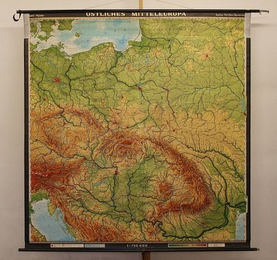 Schulwandkarte Ostpreussen Westpreussen Schlesien Siebenbürgen 191x200 1968 map