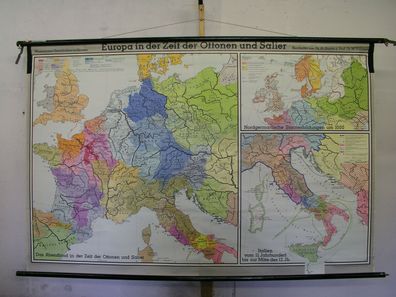 Schulwandkarte schöne alte Europakarte Europe map 919-1125 204x134cm 1964 Kaiser