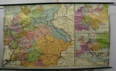 Schulwandkarte Wandkarte Deutschland 1789 750T Europa 1815 2,5M 6M 206x120 Karte