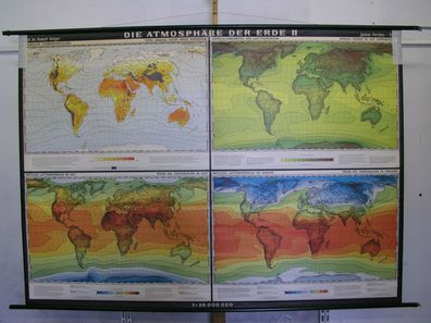 Schulwandkarte Wandkarte Atmosphäre der Erde T2 4x 30Mio 226x162 1963-1966