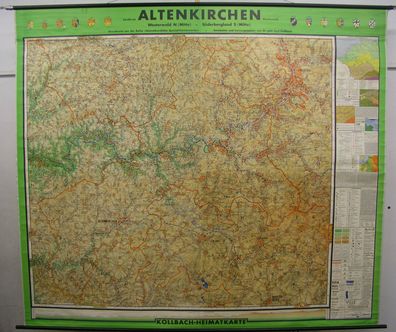 Schulwandkarte Wandkarte Altenkirchen Westerwald Süderbergland Karte 240x208 map