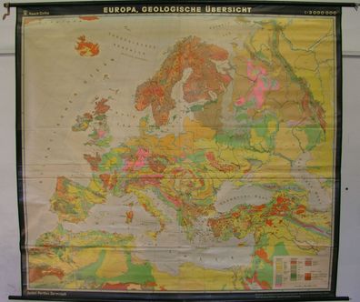 Schulwandkarte Wandkarte Geologie Karte Europa Geologische Übersicht 204x186 map