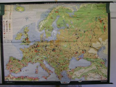 Schulwandkarte Wandkarte Europa Wirtschaft Europe economy Europakarte 221x161cm