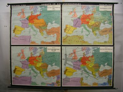 Schulwandkarte Wandkarte Karte Europa 20. Jahrhundert Europe century map 205x164