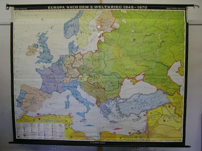 Schulwandkarte Wandkarte Europa 1945-1970 Europe after WWII Germany 245x193 1970