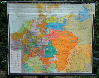 Schulwandkarte Wandkarte Deutschland im 17. Jh Germany century 800T 194x162 map