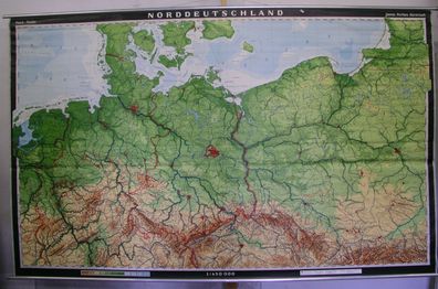 Schulwandkarte Wandkarte Norddeutsch Alte Karte Norden Deutschland 272x168c 1973