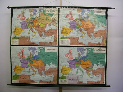 Schulwandkarte Wandkarte Länder Europas Europa nach Mittelalter 204x163cm 1960