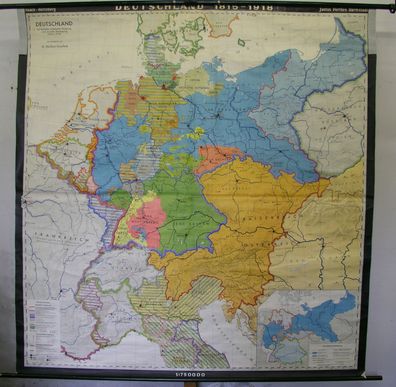 Schulwandkarte Wandkarte Schulkarte Deutschland 1815-1918 nat. Einigung 198x204