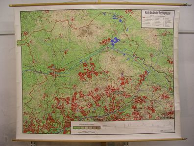 Schulwandkarte Wandkarte map Kreis Veste Stadt Recklinghausen 25T 196x158 Marl