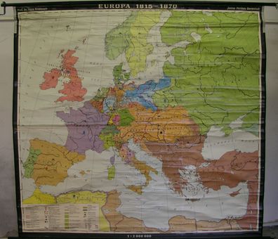 Schulwandkarte Wandkarte Rollkarte Karte map Europa Europe 1815-1870 201x188cm