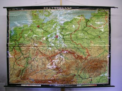 Schulwandkarte Wandkarte map Karte Deutschland Germany 1937 BRD DDR 212x161 1967