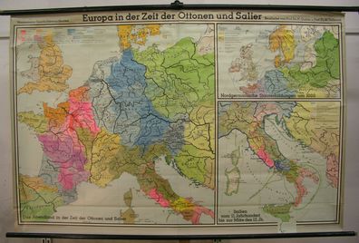Schulwandkarte Wandkarte Rollkarte Karte map Europa Europe 919-1125 204x134 1966
