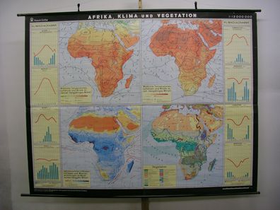 Schulwandkarte Wandkarte Rollkarte Schulkarte Afrika Africa Klima 215x168 1979