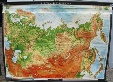 Schulwandkarte Wandkarte map Karte Russia Russland 3,5Mio 1968 1A Soviet Union