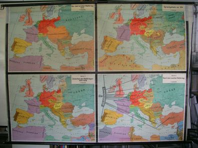 Schulwandkarte Wandkarte Schulkarte Rollkarte Europa im 20. Jahrhundert 204x155cm