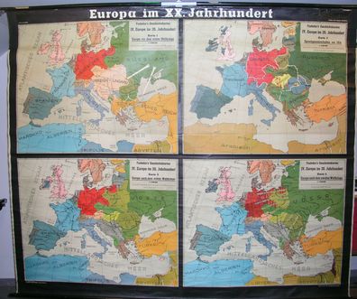Schulwandkarte Wandkarte Schulkarte Rollkarte Europa im 20. Jahrhundert 209x175cm