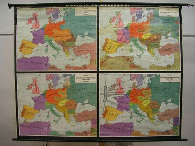 Schulwandkarte Wandkarte Schulkarte Rollkarte Europa im 20. Jahrhundert 203x162cm
