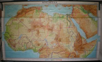 Schulwandkarte Wandkarte Schulkarte Nordafrika North Africa Afrika 3Mio 255x153c