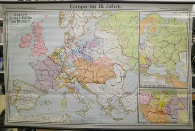 Schulwandkarte Wandkarte Schulkarte Europa 18. Jh Europe Vintage 205x133 Karte