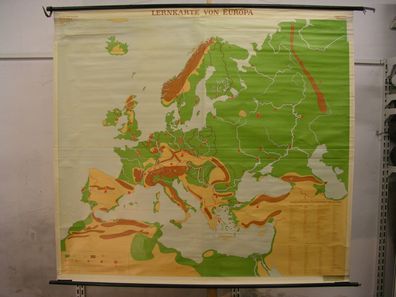 Schulwandkarte Wandkarte Schulkarte Karte Lernkarte Europa Europe 199x184cm 1964