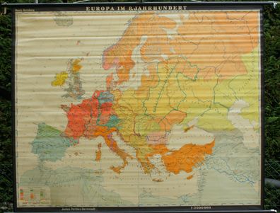 Schulwandkarte Wandkarte Schulkarte Rollkarte Europa 8. Jahrhundert Karte 196x160