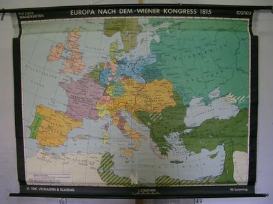 Schulwandkarte Wandkarte Schulkarte Rollkarte Europa Wien 1815 Kongress 195x149c