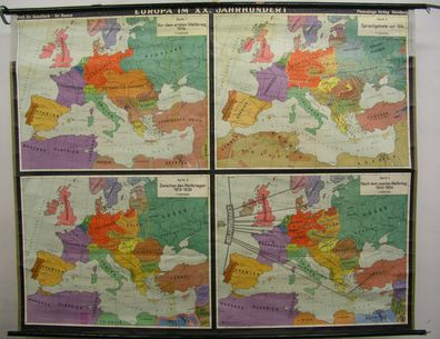 Schulwandkarte Wandkarte Schulkarte Europa 20. Jahrhundert Europe century 204x163