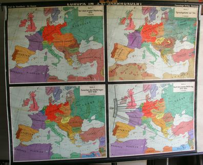 Schulwandkarte Wandkarte Schulkarte Rollkarte Europa im 20. Jahrhundert 205x164cm