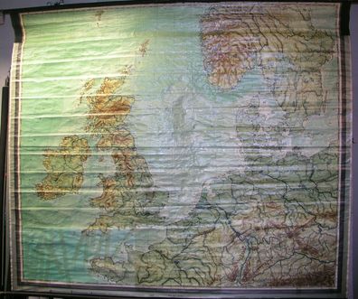 Wandkarte Nordsee Britische Inseln England Westeuropa 230x194 1947 vintage loft