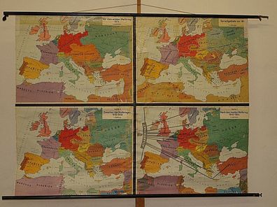Wandkarte Europakarte 20 century 197x149 1955 vintage european history war maps