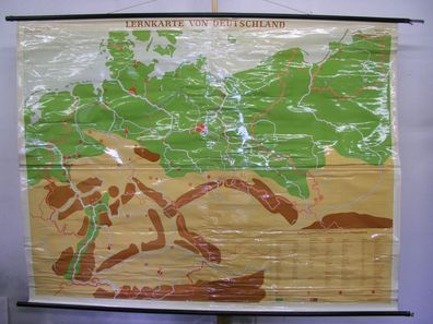 Wandkarte Deutschland BRD DDR Osten 1963 Berlin 208x160cm Wanddeko für Dartspiel