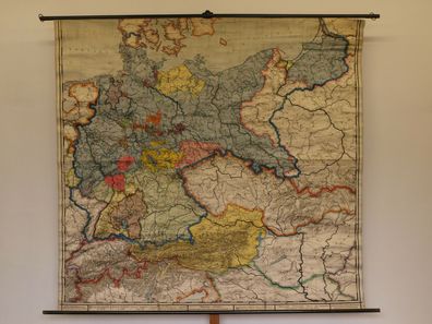 Wandkarte Deutsches Reich 210x201cm 1925 vintage wall map german empire germany