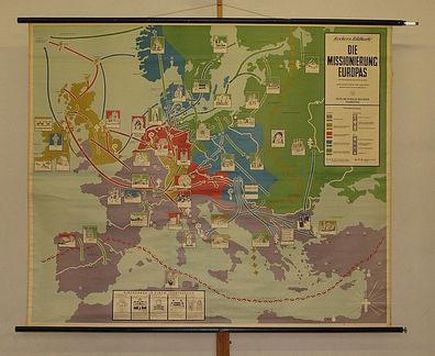 Wandbild Europakarte Verkündigungsreligion 196x163 vintage Christianity map 1960