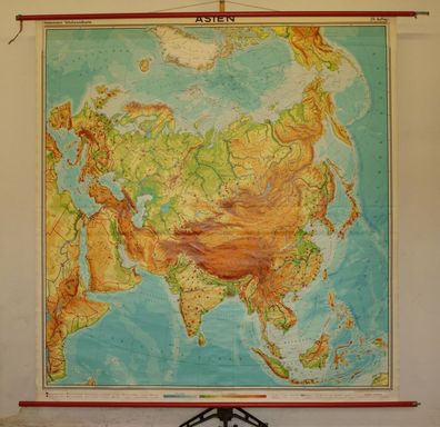 Wandkarte Asia China Japan North Pole 1975 206x217 vintage asia wall map Eurasia