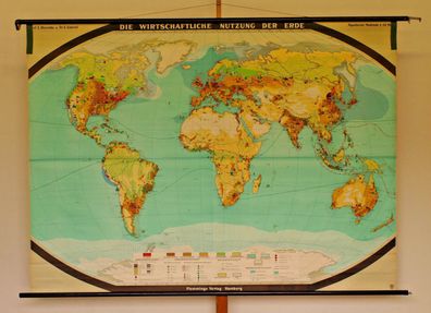 Wandkarte Weltkarte Weltwirtschaft 222x163 1960 vintage world economy map chart