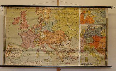 Wandkarte Europakarte Kaiserreiche Preussen Vs Österreich 1815-1871 205x115 1970