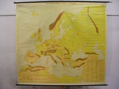 Schulwandkarte Europakarte Europe 200x186cm 1970 vintage wall map Geschenkidee